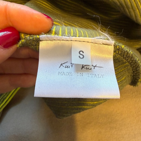 Knit Knit brand Roomy Sweater, Yellow/Green Plus/Reg/OS Made in Italy - Picture 6 of 7